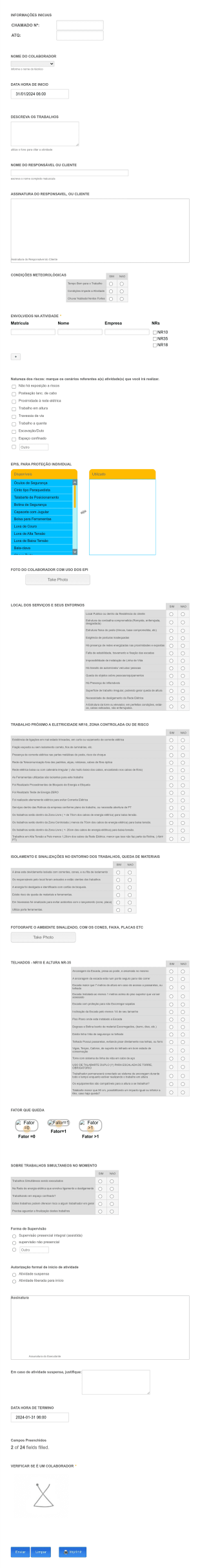 Apr Análise Preliminar De Risco Form Template