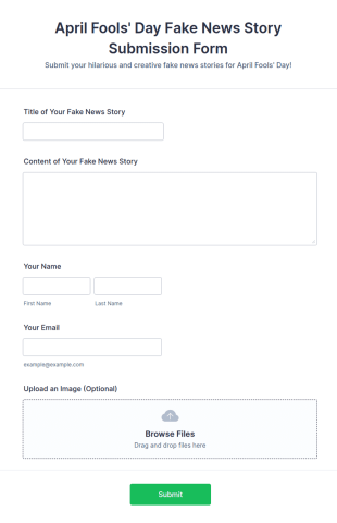 April Fools' Day Fake News Story Submission Form Template