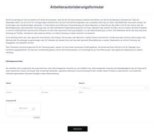 Arbeiterautorisierungsformular