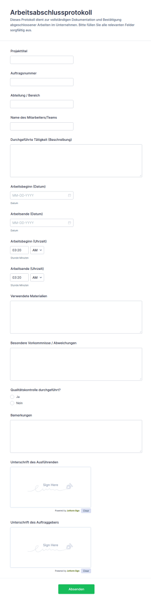 Arbeitsabschluss Dokumentation
