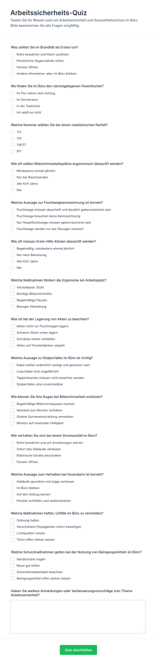 Arbeitsschutz Quiz