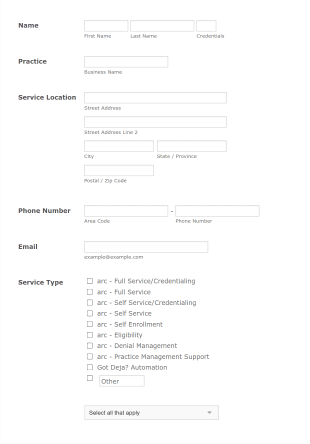 Service Onboarding Form Template