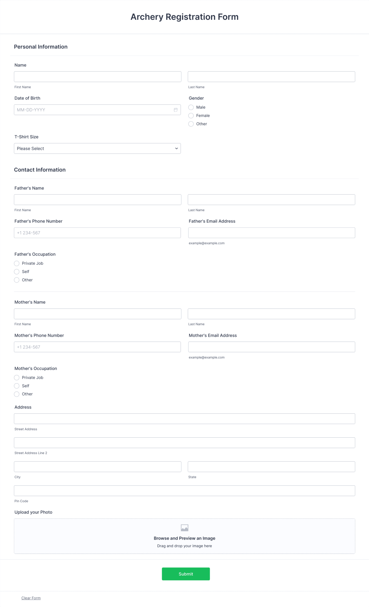 Archery Registration Form Template Jotform