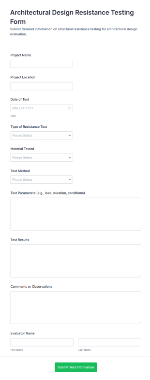 Architectural Design Resistance Testing Form Template