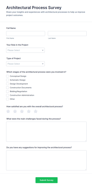 Architectural Process Survey Form Template