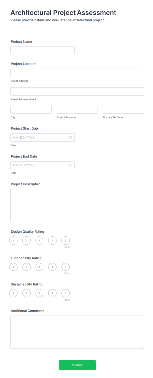 Architectural Project Assessment Form Template