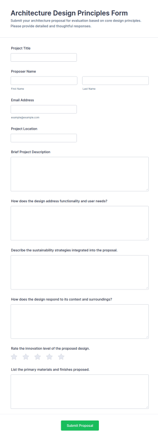 Architecture Design Principles Form Template