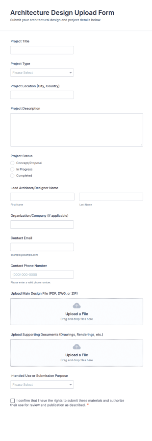 Architecture Design Upload Form Template