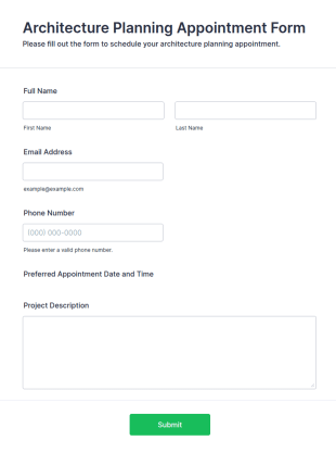 Architecture Planning Appointment Form Template
