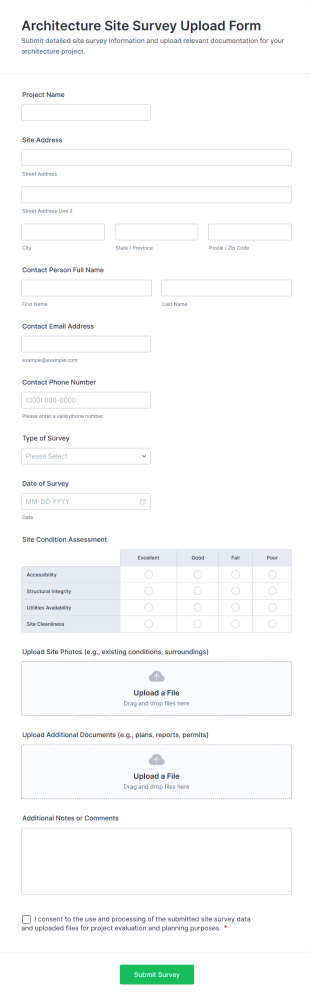 Architecture Site Survey Upload Form Template