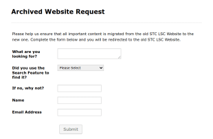 Archived Website Request Form Template