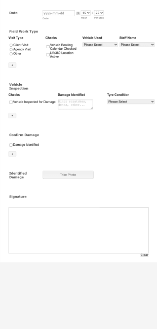 Armidale YJCO Vehicle Use Form Template
