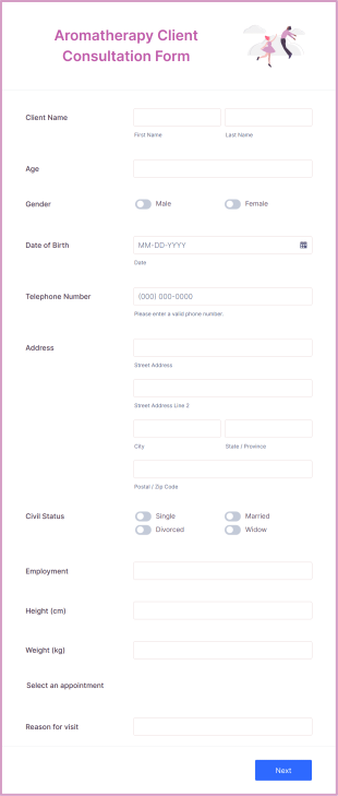 Aromatherapy Client Consultation Form Template
