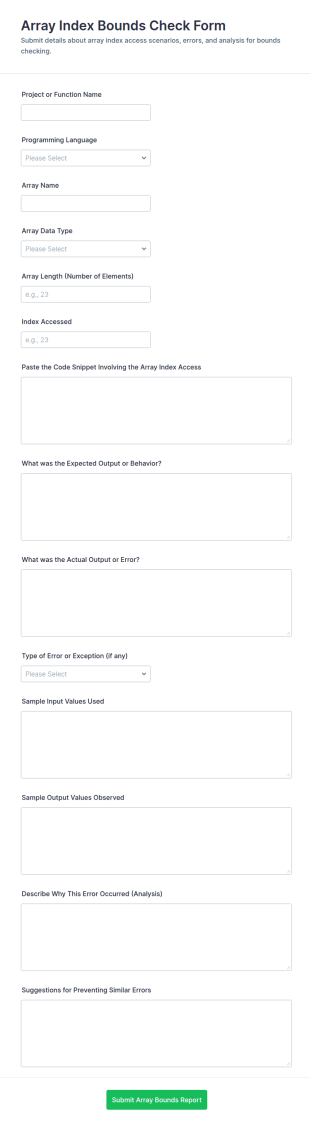 Array Index Bounds Check Form Template