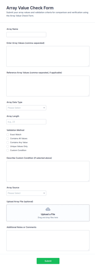 Array Value Check Form Template