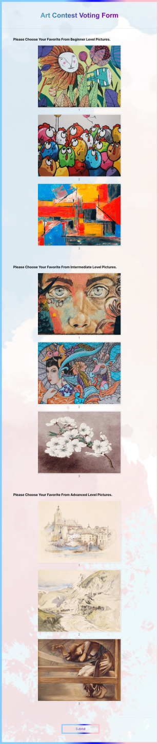 Art Contest Voting Form Template
