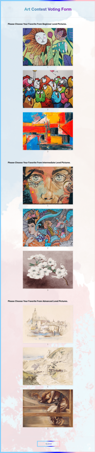 Art Contest Voting Form Template