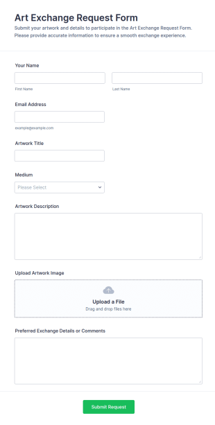 Art Exchange Request Form Template