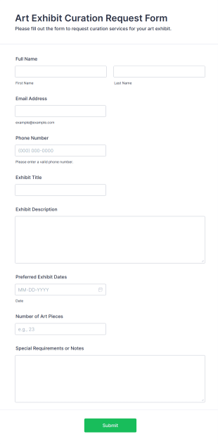 Art Exhibit Curation Request Form Form Template