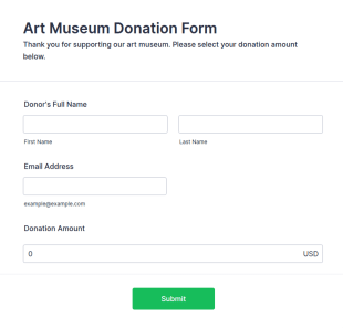 Art Museum Donation Form Template