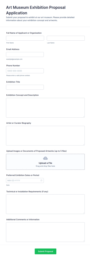 Art Museum Exhibition Proposal Application Form Template