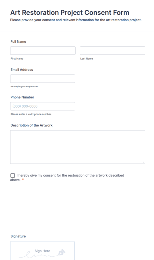 Art Restoration Project Consent Form Template