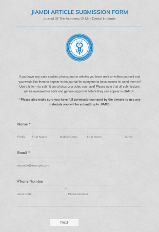 Article Submission Form Template