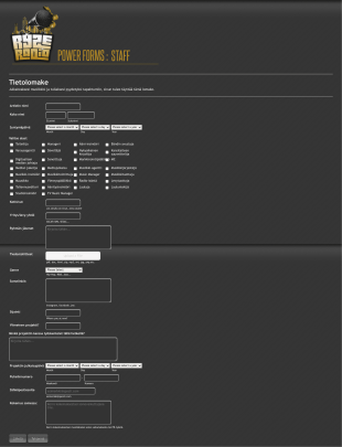 Artistin Tietojen Rekisteröintilomake Form Template
