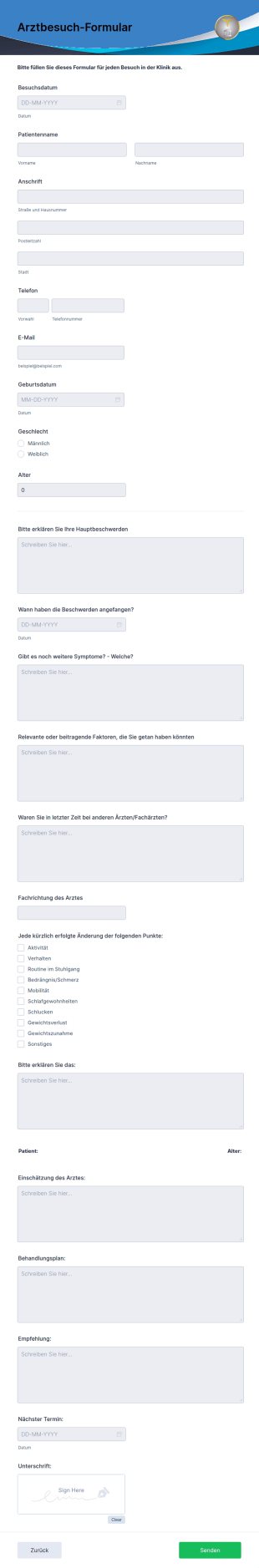 Arztbesuch Formular