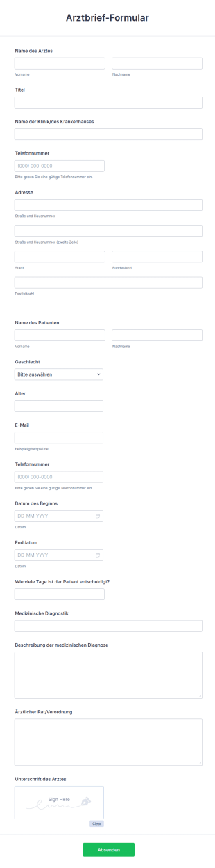 Arztbrief Formular
