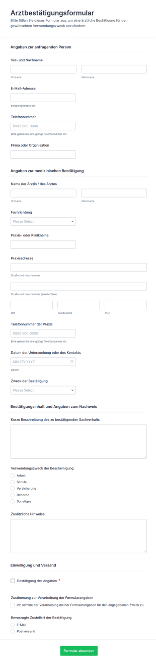 Ärztliche Verifikationsbescheinigung