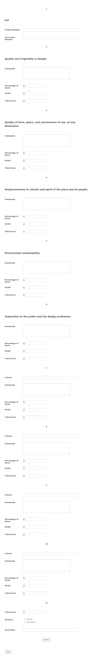 ASA Award Form Template