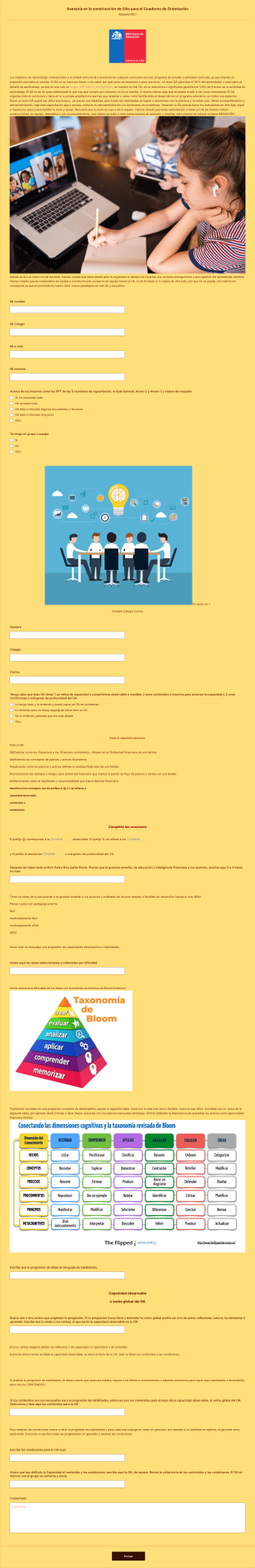 Asesoría En La Construcción De OAs Para El Cuaderno De Orientación