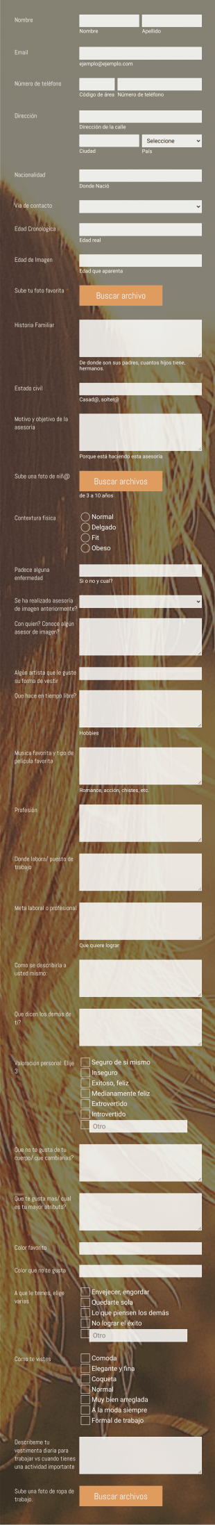 Asesoria Personalizada Form Template