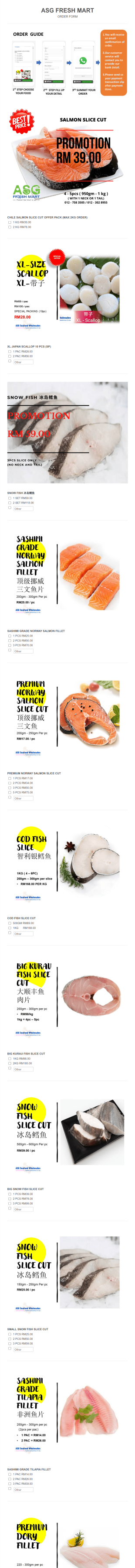 Asg Fresh Mart Order List Form Template