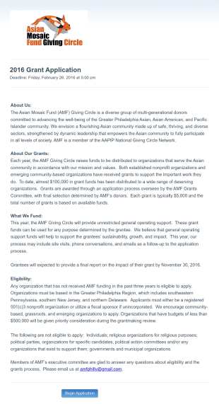 Fund Giving Application Form Template