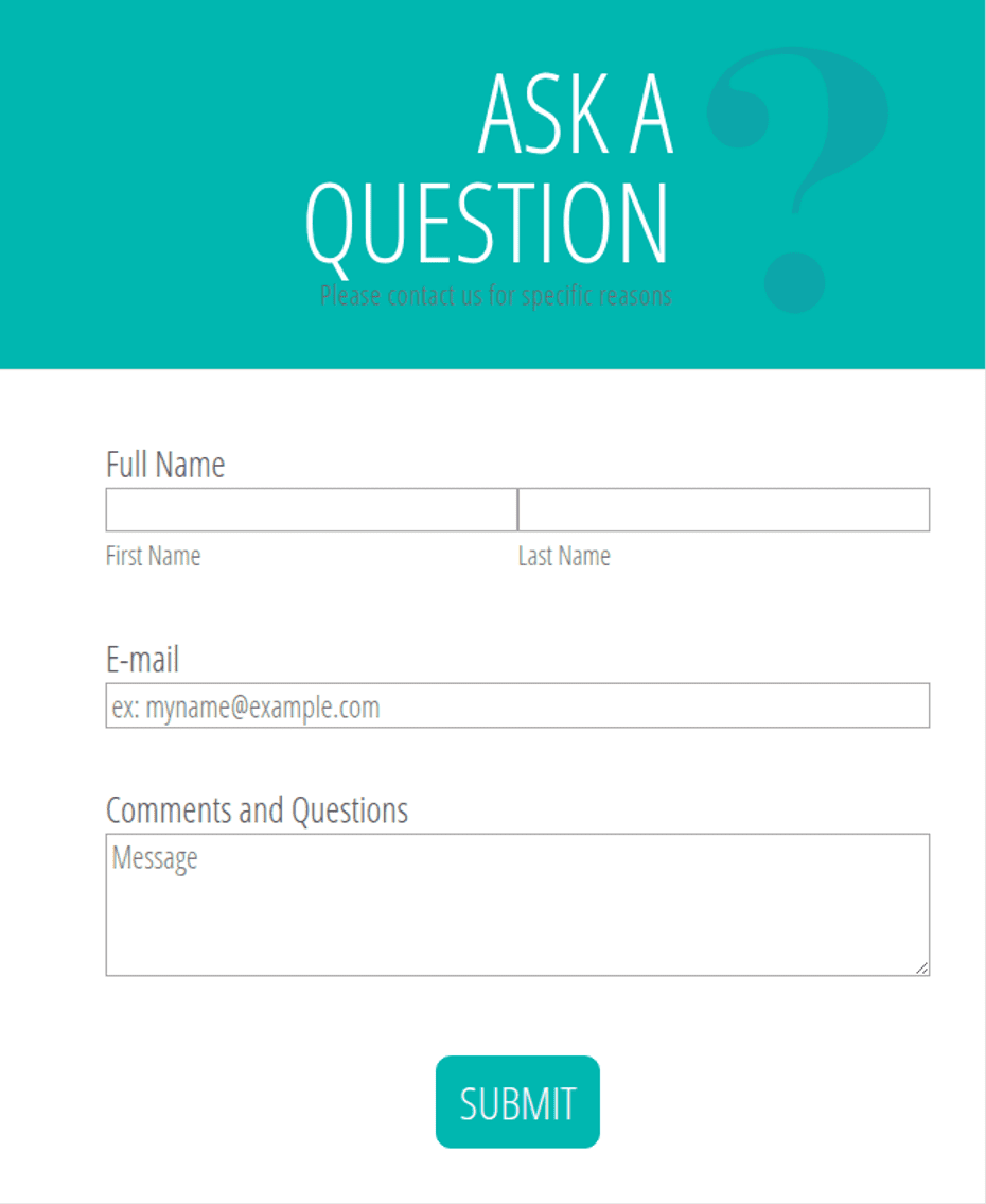 Question Form Picture Ask a Question Template Form Template | Jotform