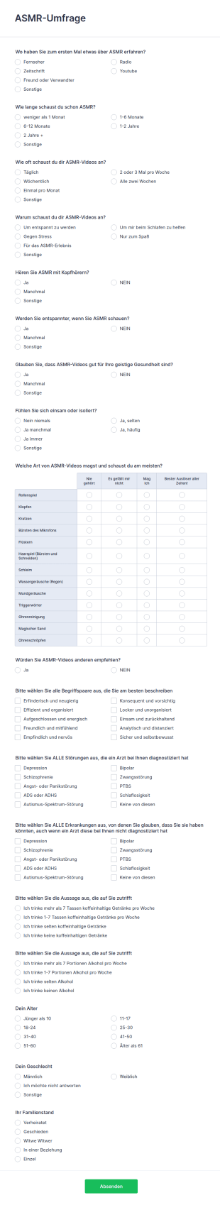ASMR Umfrage