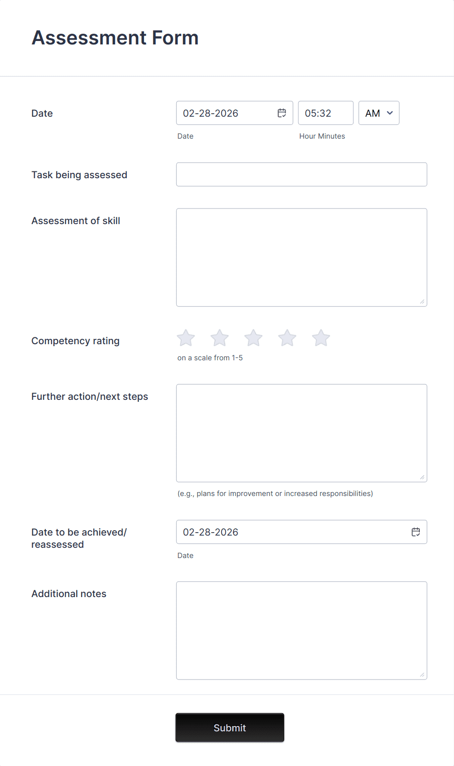 Assessment Form Template | Jotform
