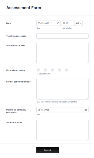 Assessment Form Template