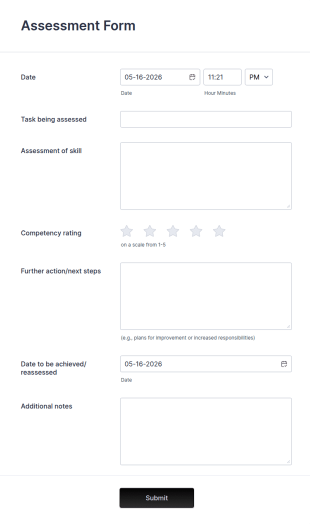 Assessment Form Template