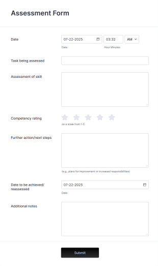 Assessment Form Template