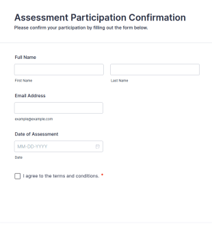 Assessment Participation Confirmation Form Template