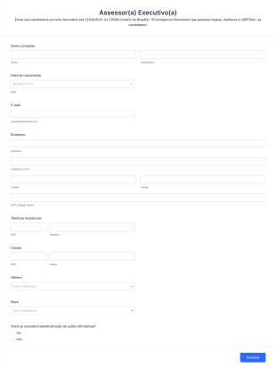 Assessor(a) Executivo(a) Form Template