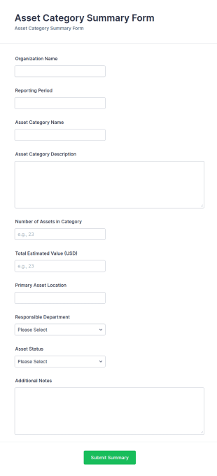 Asset Category Summary Form Template