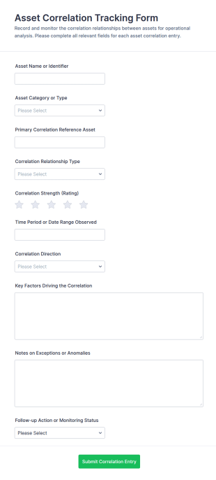 Asset Correlation Tracking Form Template