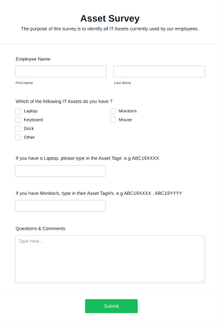 Asset Survey Form Template