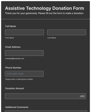 Assistive Technology Donation Form Template