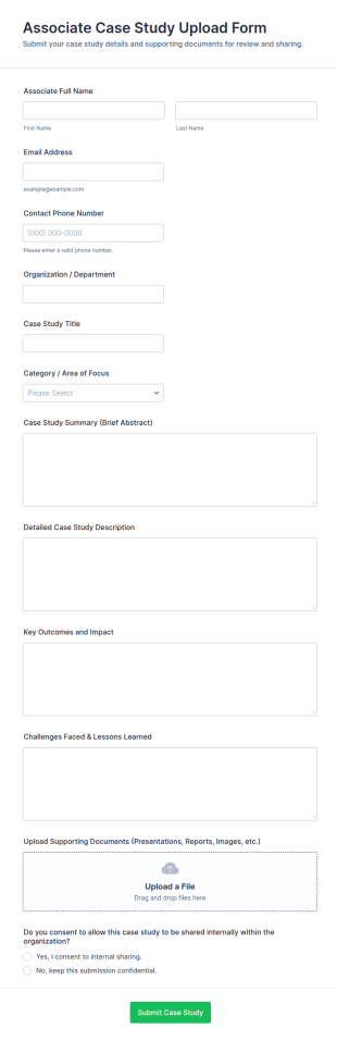 Associate Case Study Upload Form Template