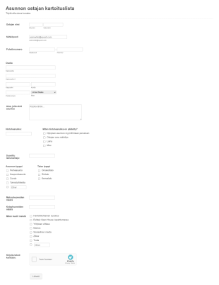 Asunnon Ostajan Kartoituslista Form Template